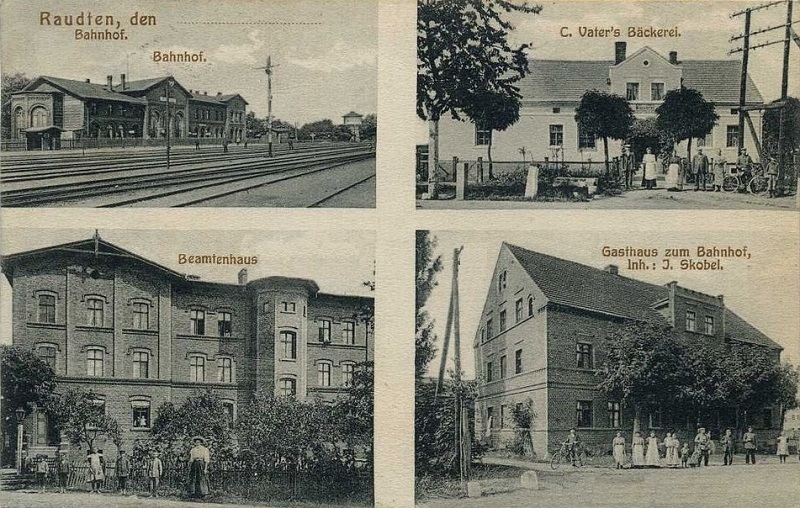 Beamtenhaus I, Skobel's Gasthaus zum Bahnhof, Vater's Bäckerei, Bahnhof