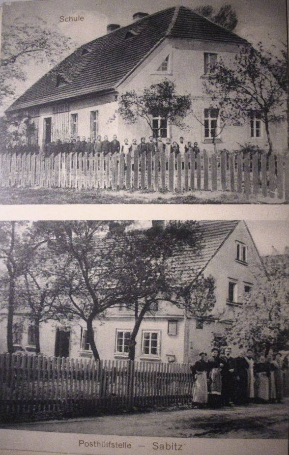 Sabitz 1915, Schule und Posthülfsstelle