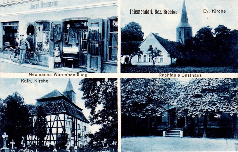 Josef Neumanns Gemischtwarenhandlung, Evangelische und Katholische Kirche, Rachfahls Gasthaus