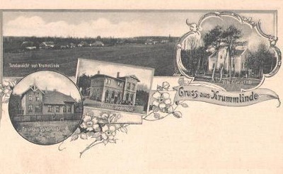 Teilansicht von Krummlinde, Forsthaus und Bahnhof Vorderheide, Villa Krummlinde