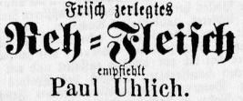 Anzeige im Lübener Stadtblatt vom 4.6.1892