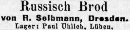 Anzeige im Lübener Stadtblatt vom 4.6.1892